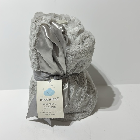 Cloud Island Gray Satin Edge Baby Blanket - Picture 2 of 10
